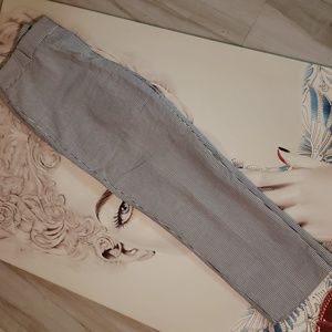 Talbots Signature Blue & White Pinstripe Ankle Pant Sz 6